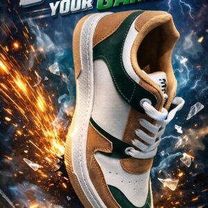 White & Brown Multi Shade Men Shoe